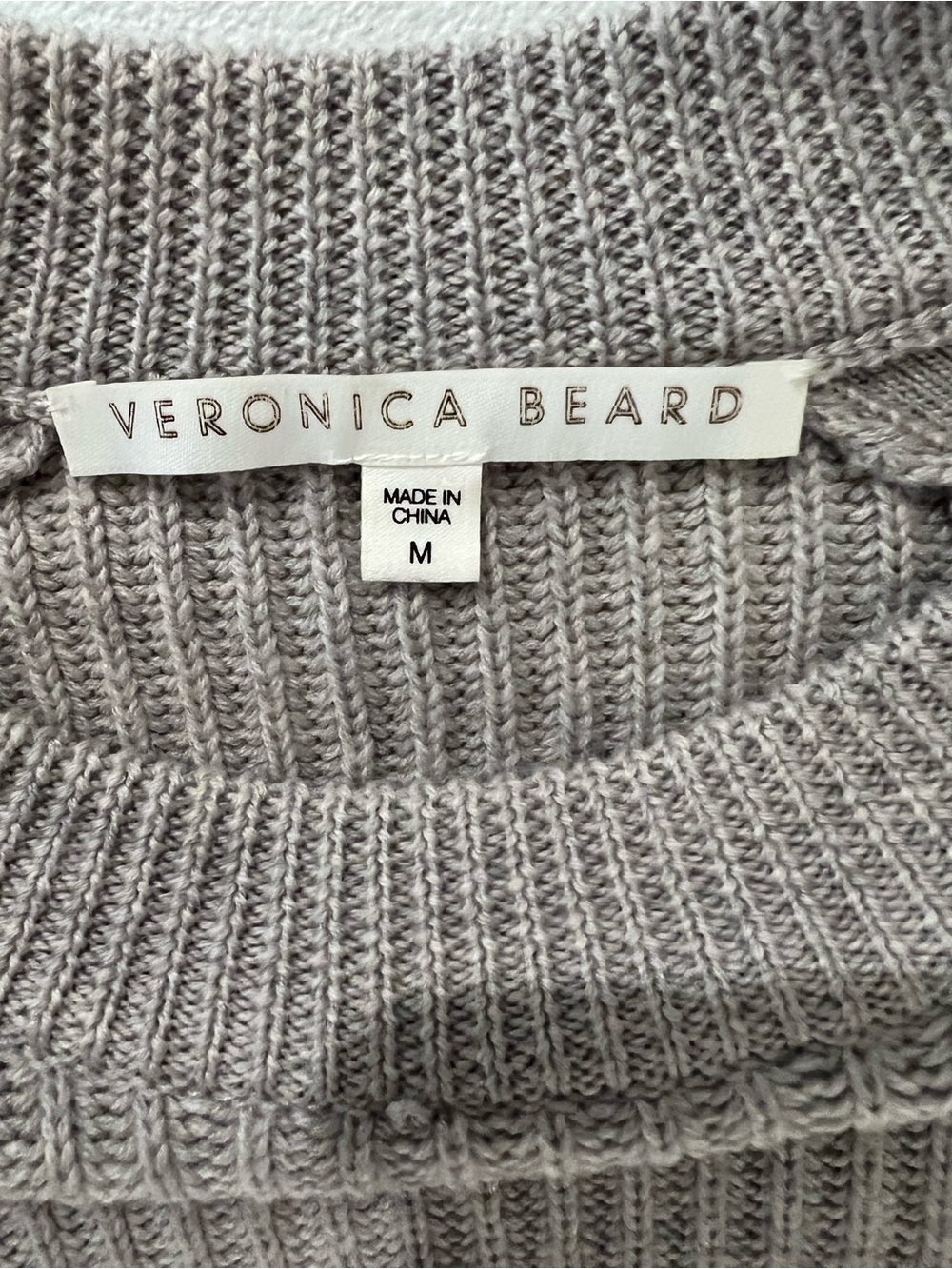 VERÓNICA BEARD Gray Ribbed Button-Accent Women's Sweater M - Picture 8 of 8